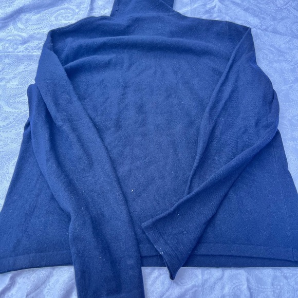 Vintage Ralph Lauren Crest Turtleneck Wool Cashmere Angora Sweater Gray pm - Picture 4 of 5